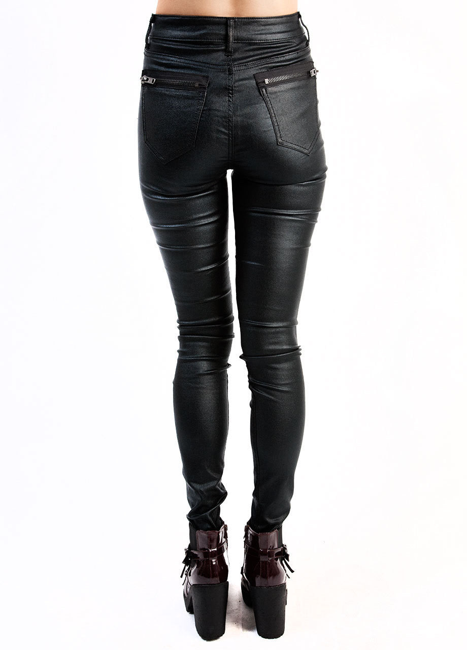 24HRS by Lip Service Foil Stretch Twill High Waist Jeans