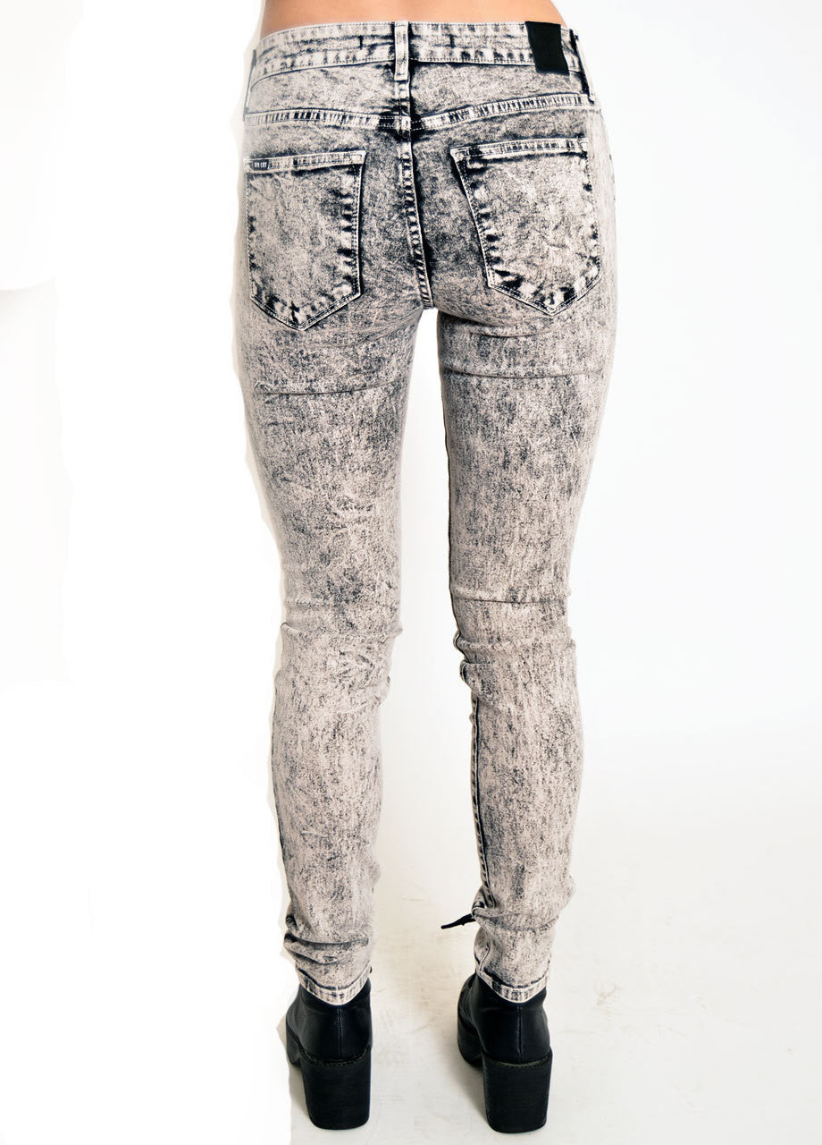 Kill City denim jeans high rise Hi Wire Acid Snow Wash Stretch Twill Jeans