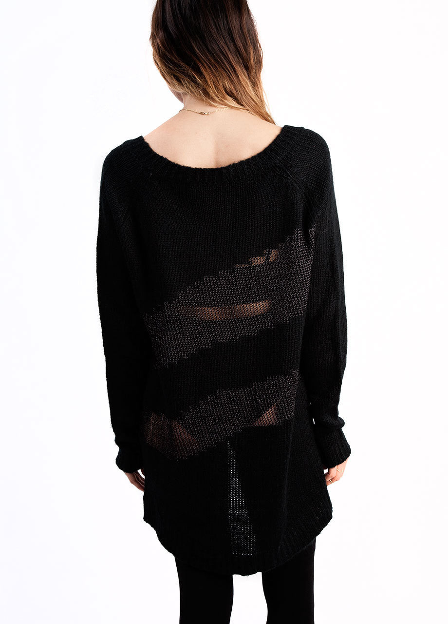 Widow Chain Mail High-Low Sweater Dress