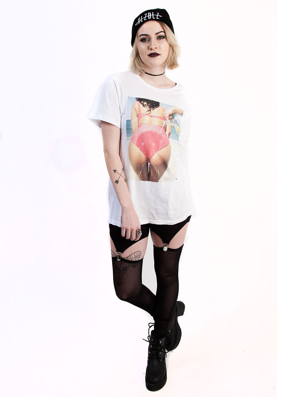 See You Monday Mesh Garter Leggings