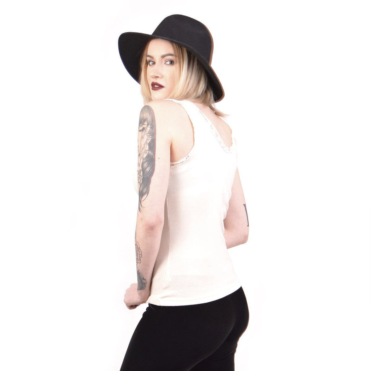 Bandit Brand Skull Roses Lace Tank