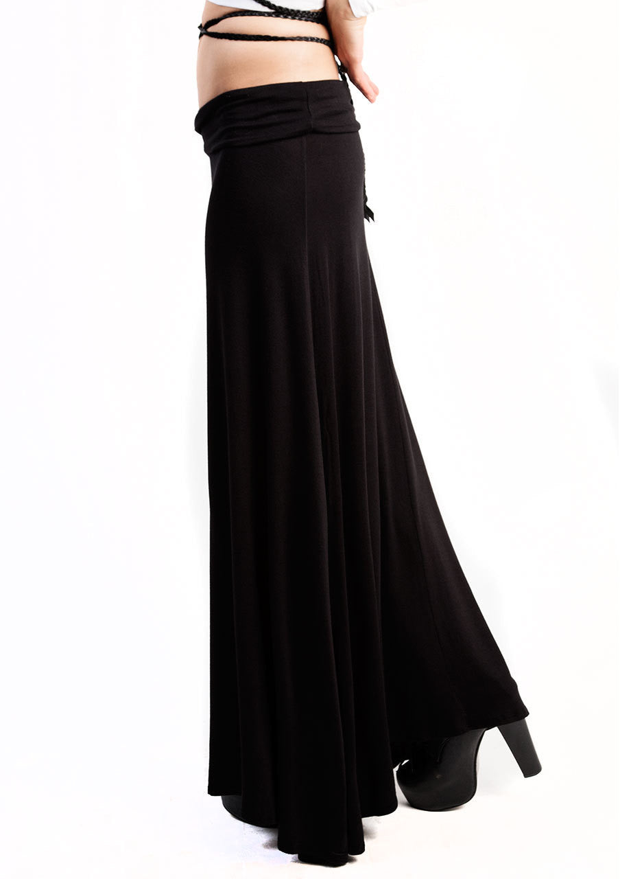 Black Stretch Maxi Skirt