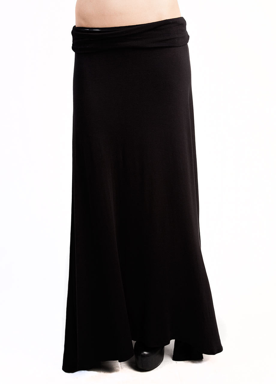 Black Stretch Maxi Skirt