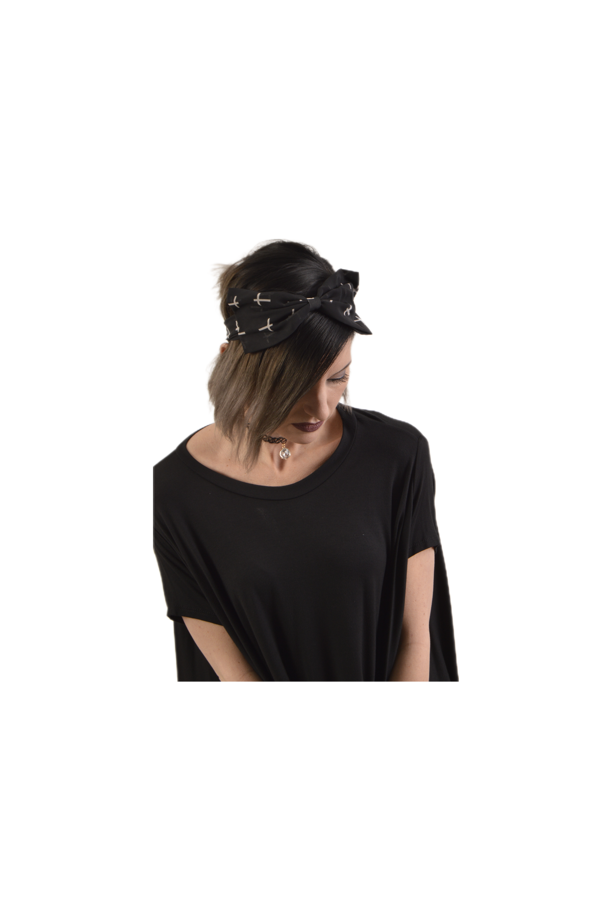 Cross Print Bow Headband
