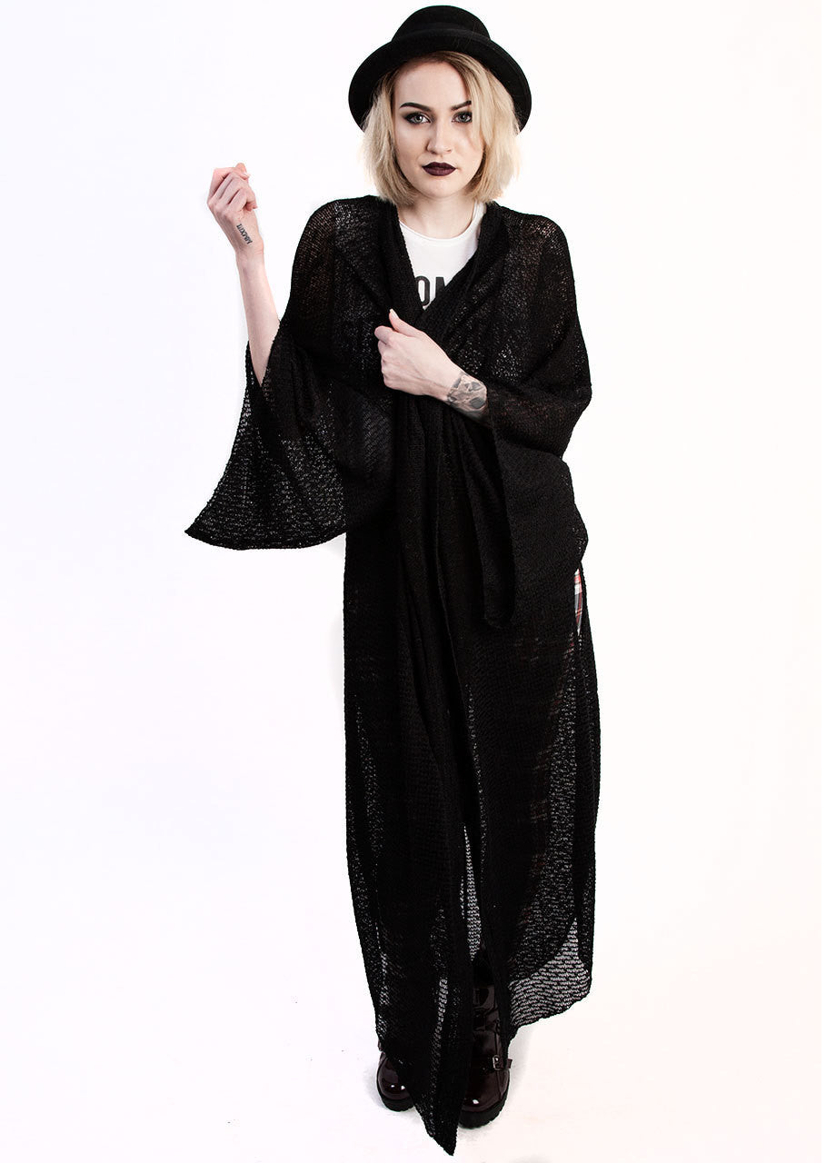 castles couture stevie sweater stevie nicks style black maxi cardigan with kimono style sleeves