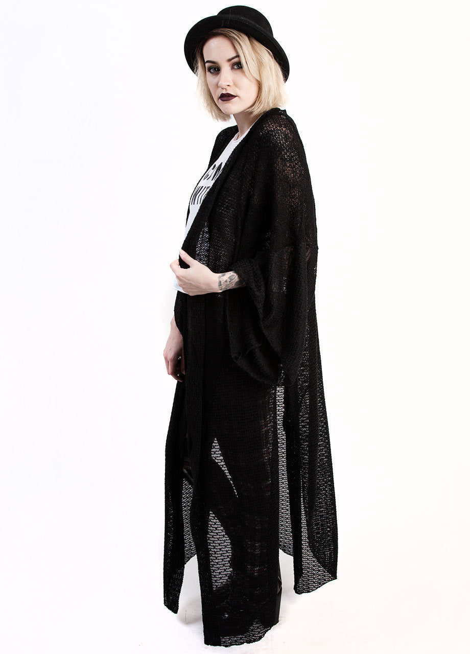 castles couture stevie nicks duster sweater with slits and kimono sleeves