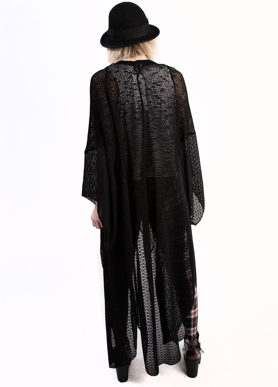 castles couture stevie duster sweater in black with kimono style sleeves