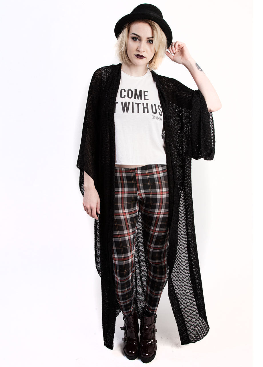 castles couture stevie duster black maxi length cardigan kimono sweater with batwing sleeves