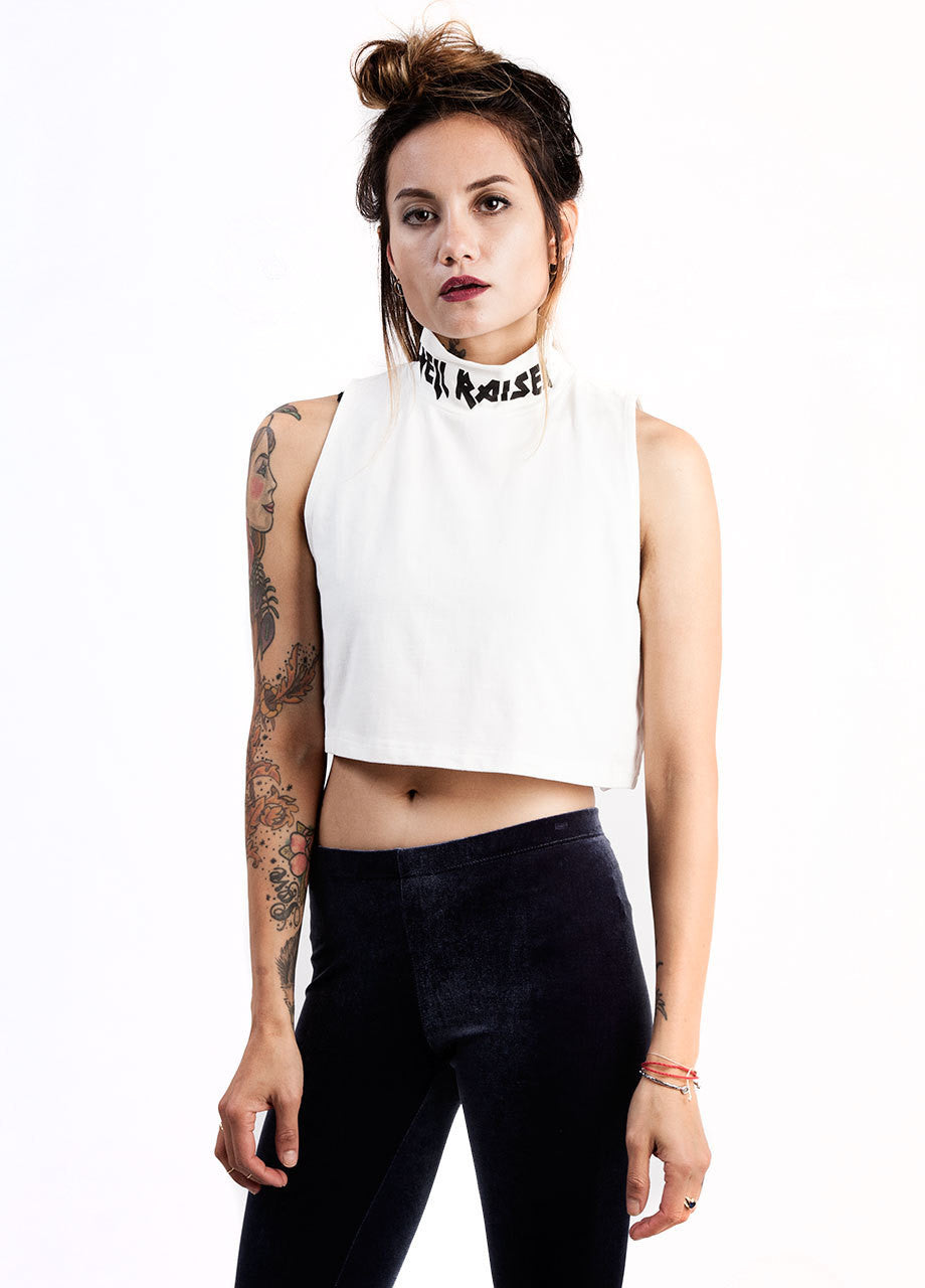 Evil twin raising hell skivvy crop top, evil twin hell raiser crop
