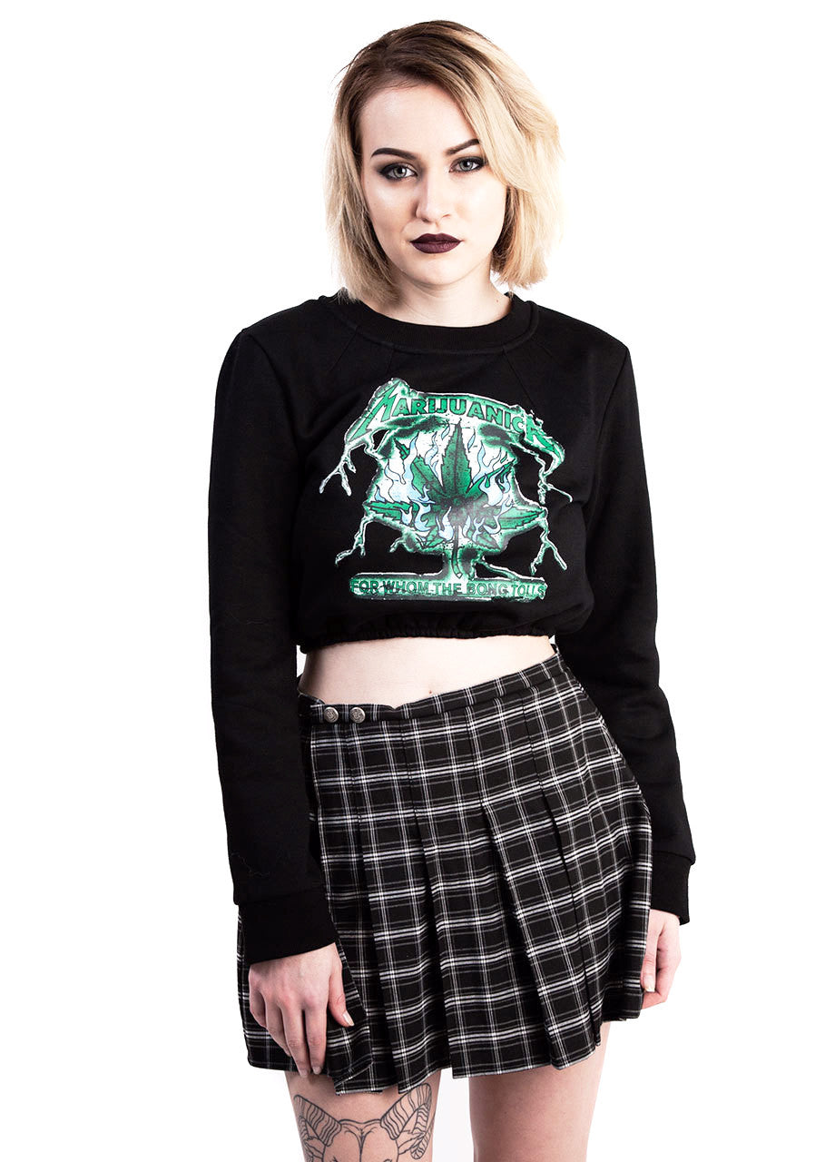 belle of the brawl by hellz bellz marijuanika black fleece cropped pullover