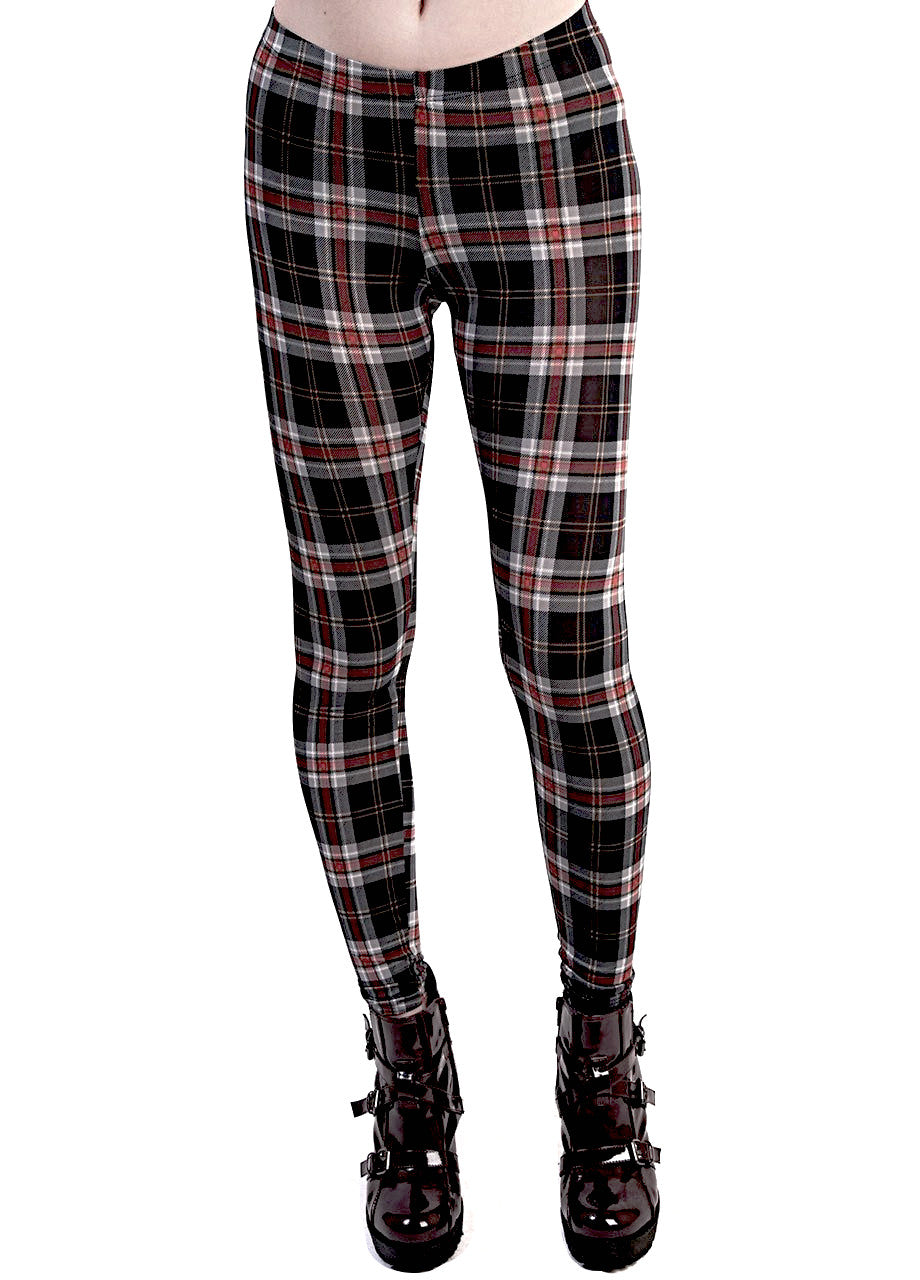 See You Monday Black Plaid Leggings