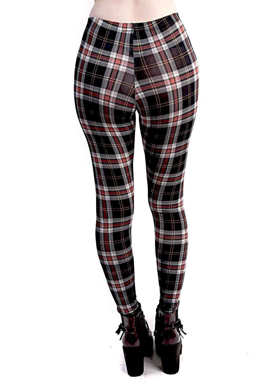 See You Monday Black Plaid Leggings