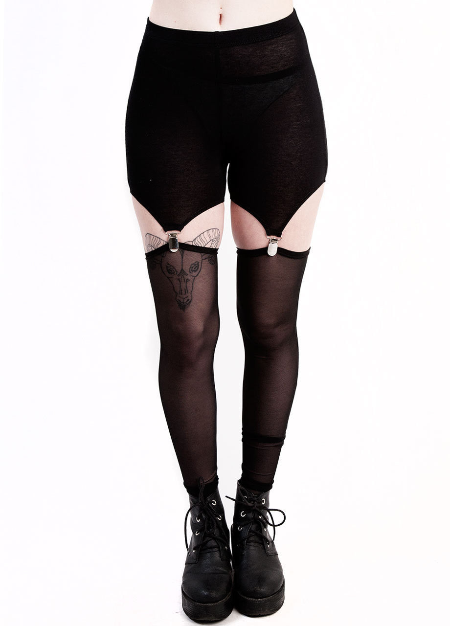 See You Monday Mesh Garter Leggings