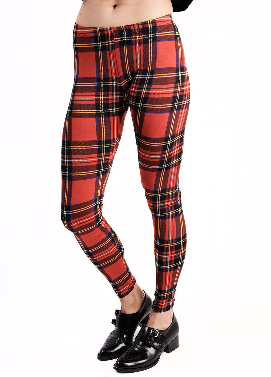 See You Monday Red Plaid Leggings