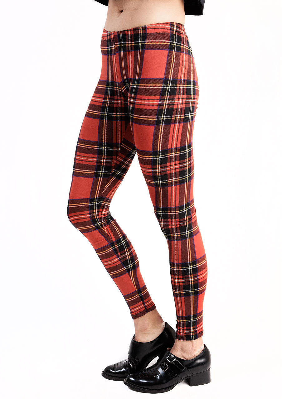 See You Monday Red Plaid Leggings