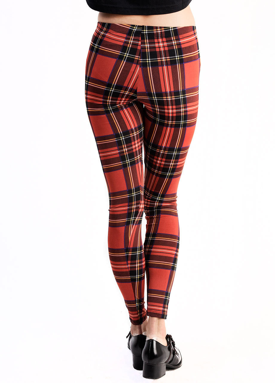 See You Monday Red Plaid Leggings