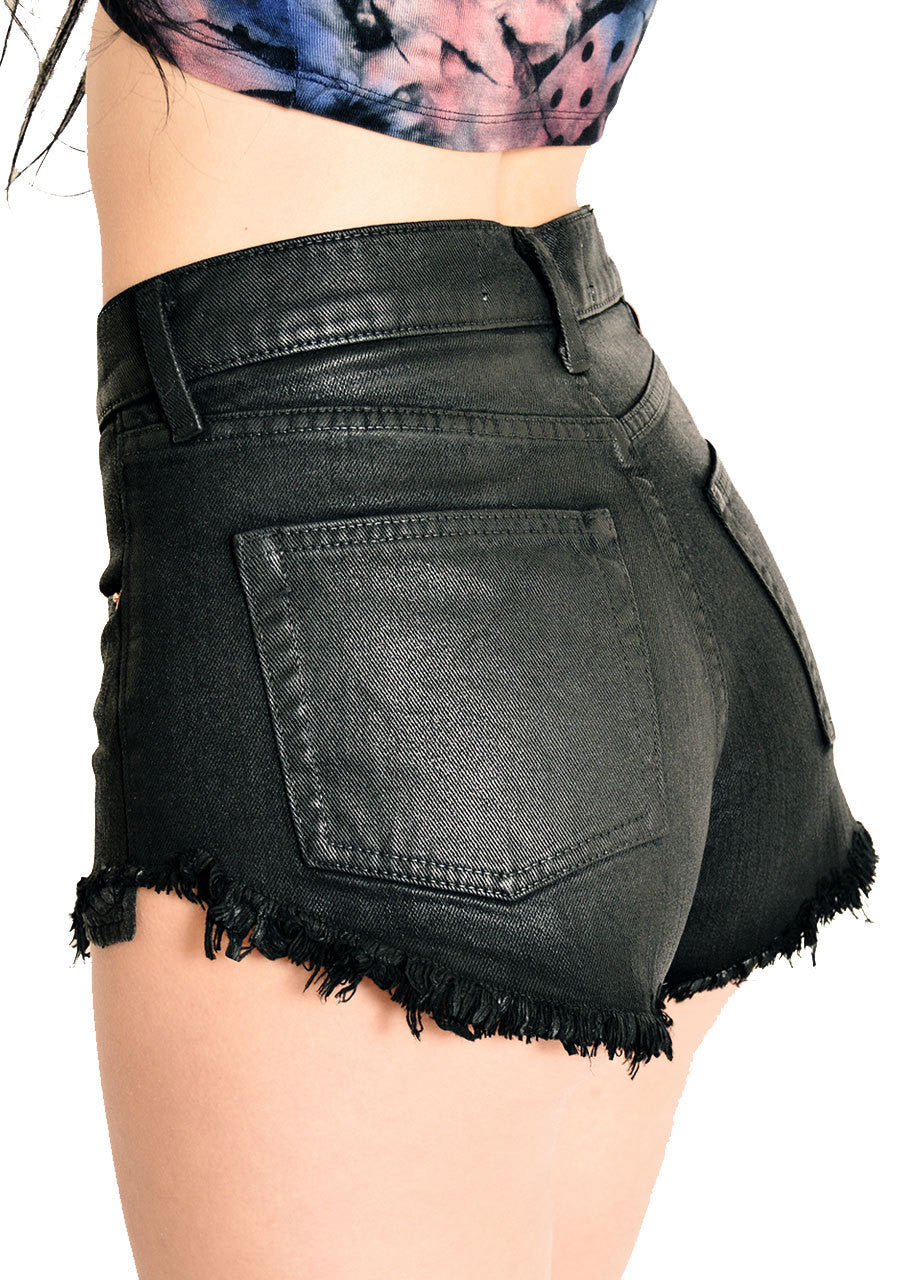 The Laundry Room Leather Cut & Sew Cut Off Shorts