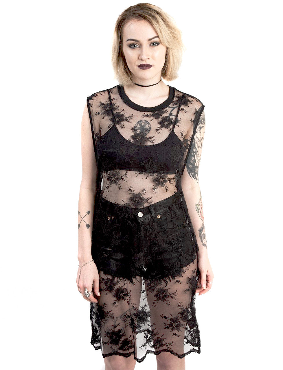 Widow Black Lace Tunic Dress