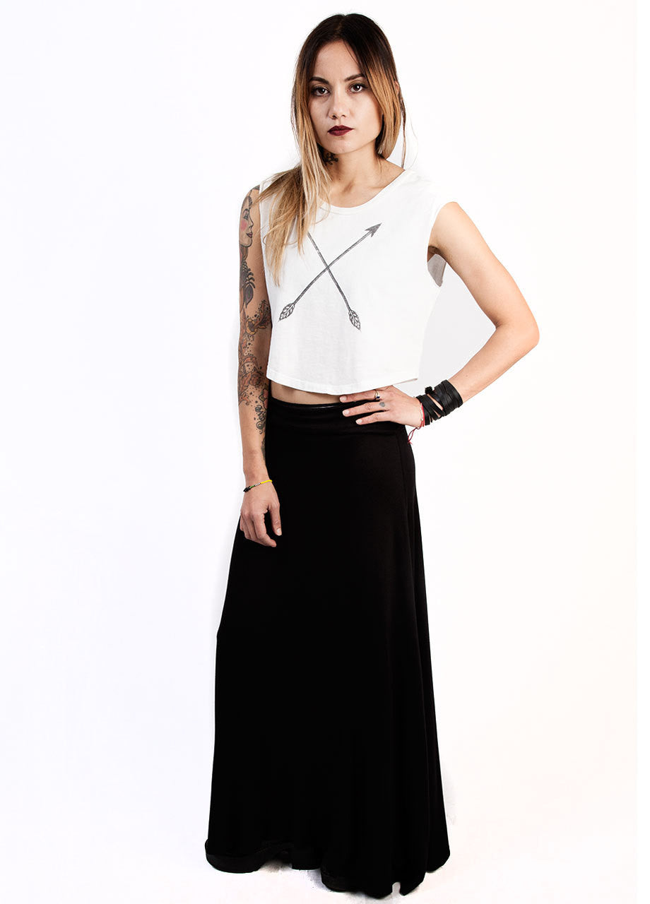 Black Stretch Maxi Skirt