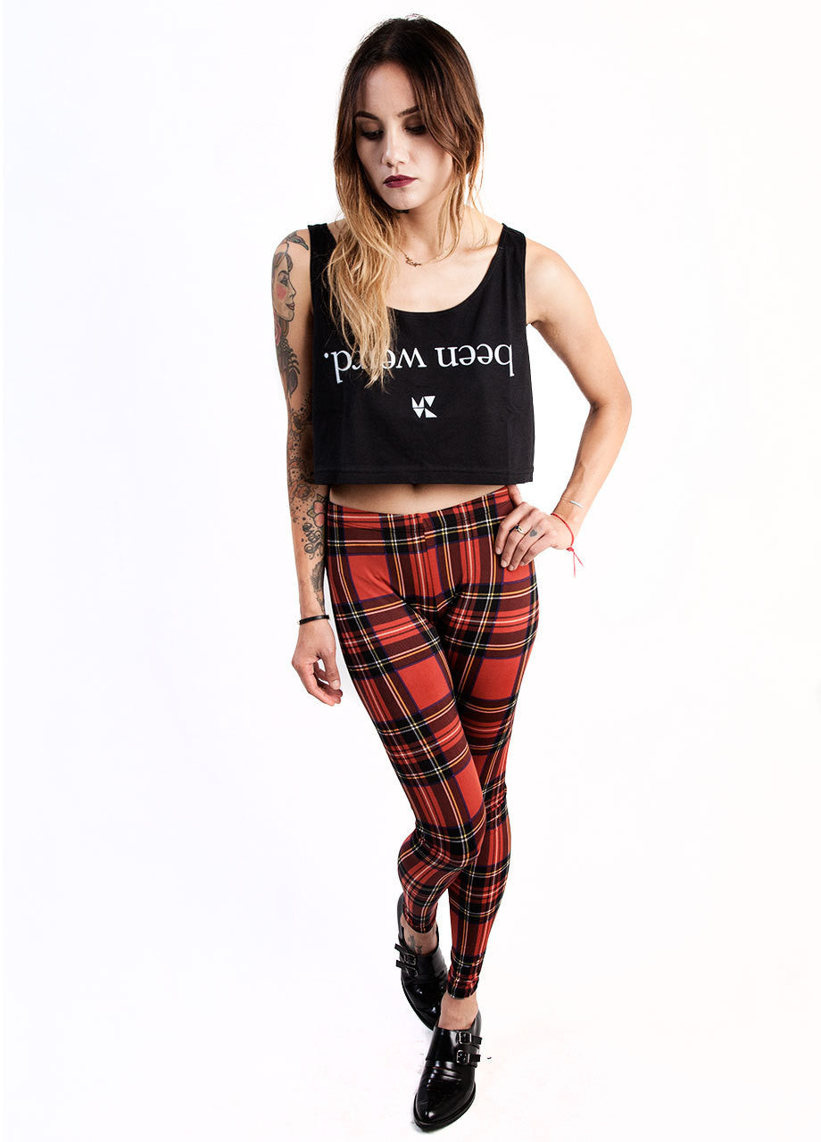 See You Monday Red Plaid Leggings