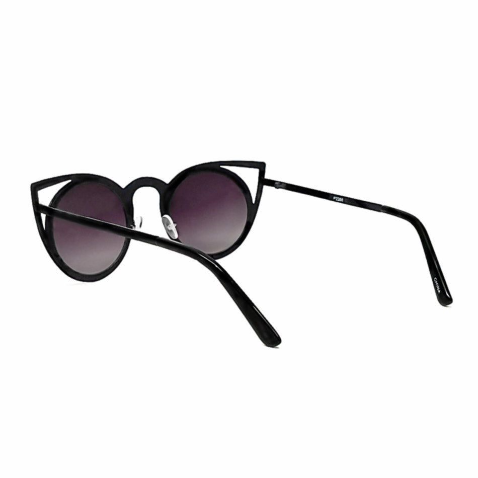 black cat eye cut out sunglasses