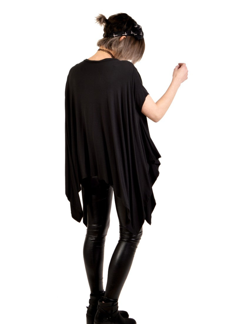 dark billows over sized tunic top back