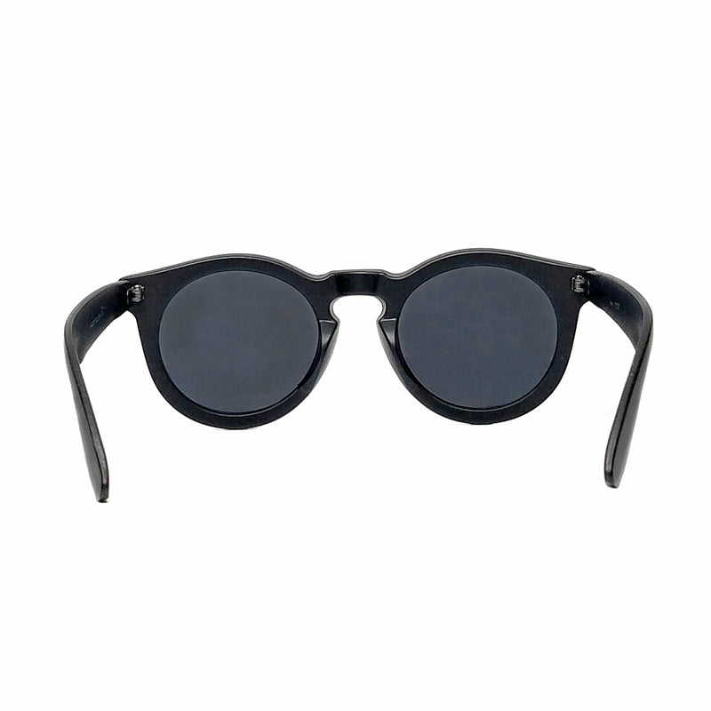 round circle lens wayfarer sunglasses in matte black