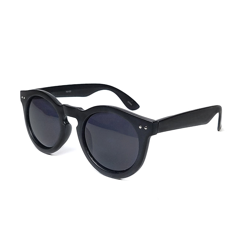 matte black frame round wayfarer sunglasses