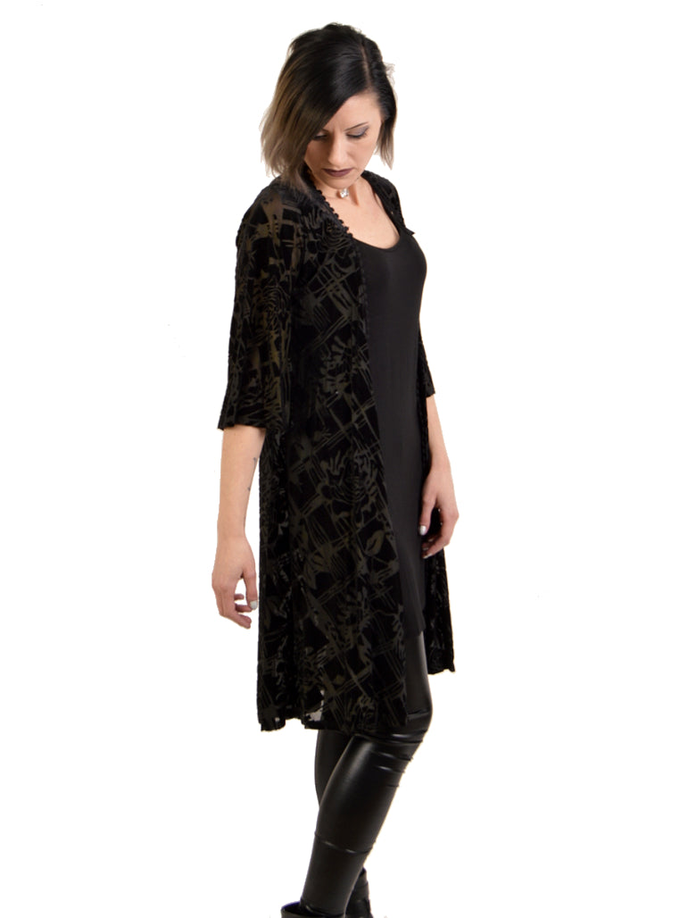 black velvet burnout kimono 