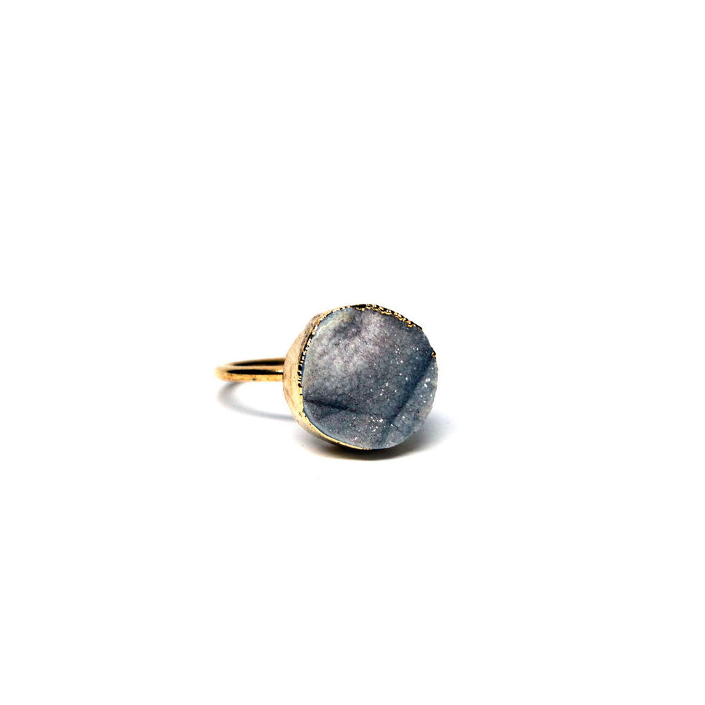Miss Wax "Luna" Circle Druzy Stone Ring