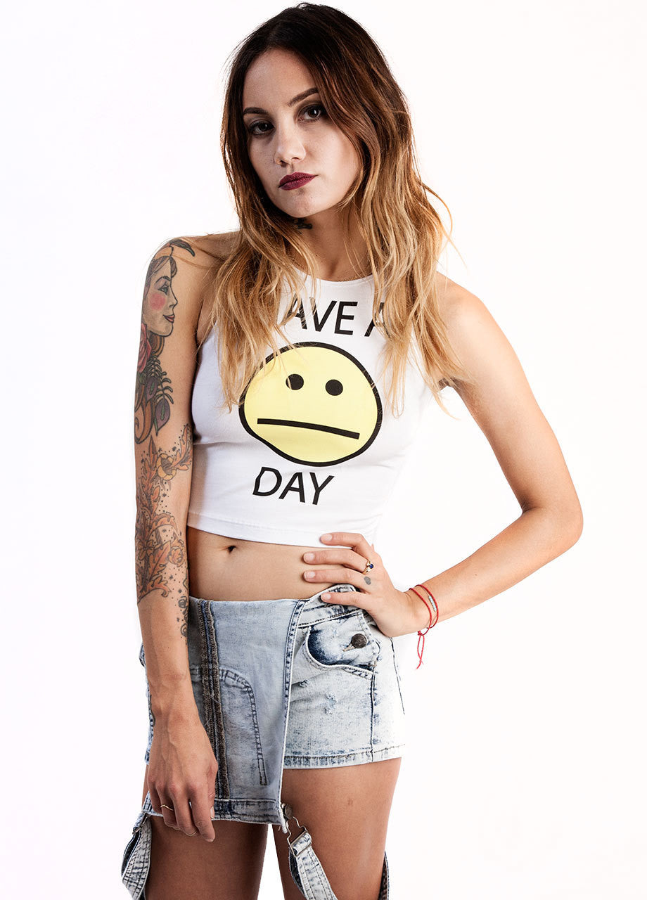 MYVL Have A Blah Day Sleeveless Crop