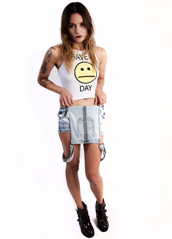 MYVL Have A Blah Day Sleeveless Crop