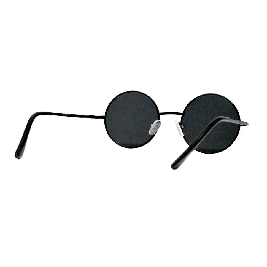 round metal sunglasses circular lens black metal frame