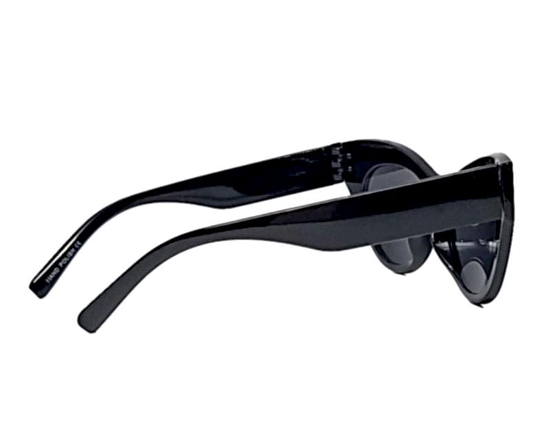 black frame oversized cat eye sunglasses