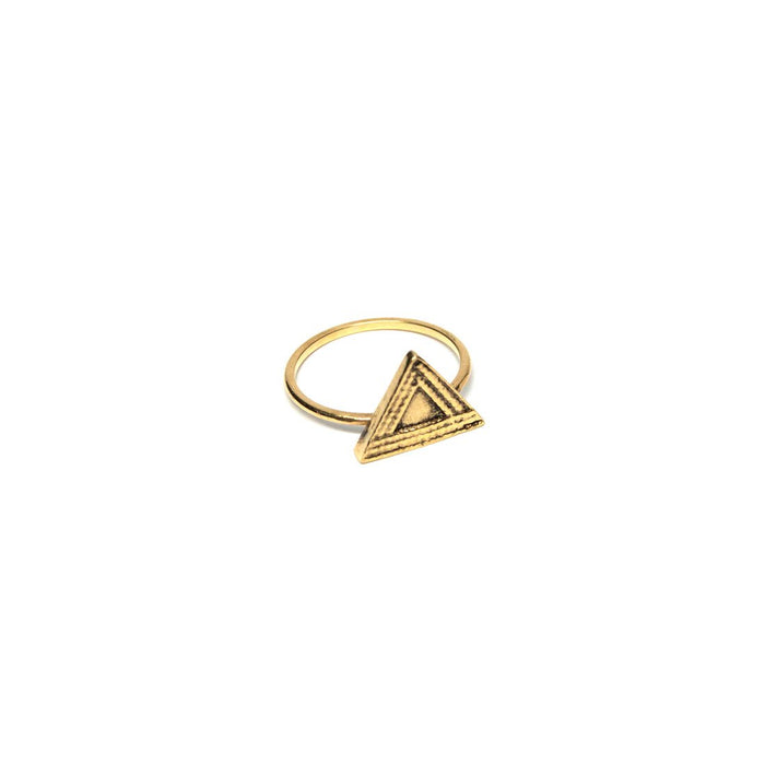 Vanessa Mooney The Realms Triangle pendant ring in gold