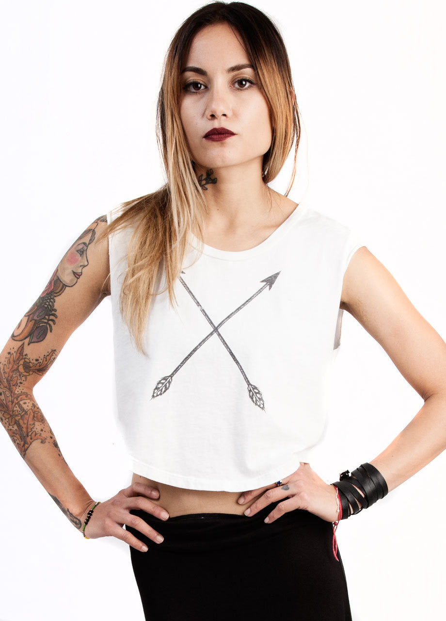 Vanessa Mooney Arrows Across My Heart Crop Tee